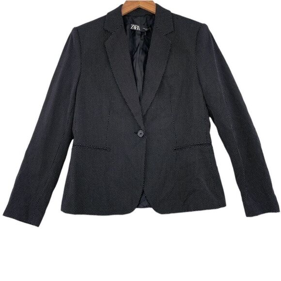 Zara Polka Dot Basic Blazer NWT 10 - Picture 2 of 11